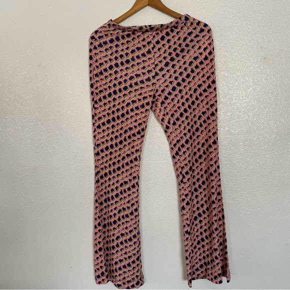 Diane Von Furstenberg Brooklyn Matte Jersey Pants in Micro Net Deep Blue Size XS - Picture 6 of 10